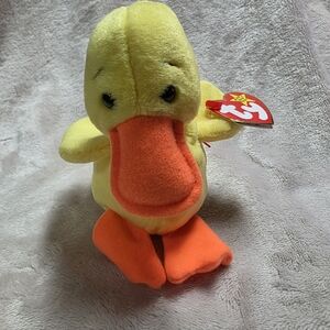 Ty 1994 Yellow and Orange Plush Duck